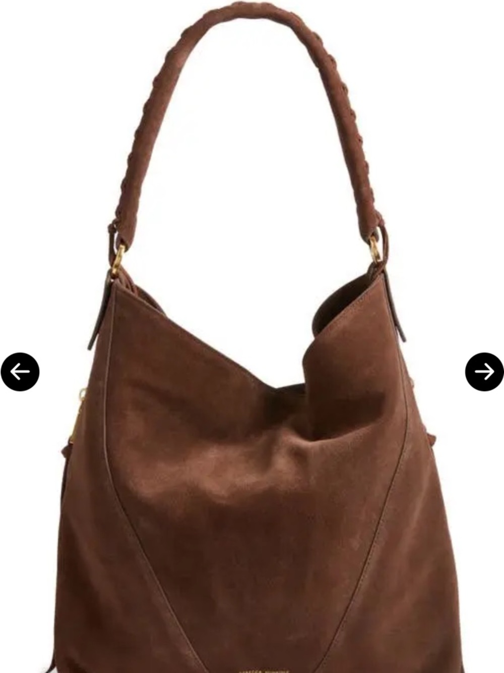 Rebecca Minkoff Brown Suede Hobo Bag with Braided Handle